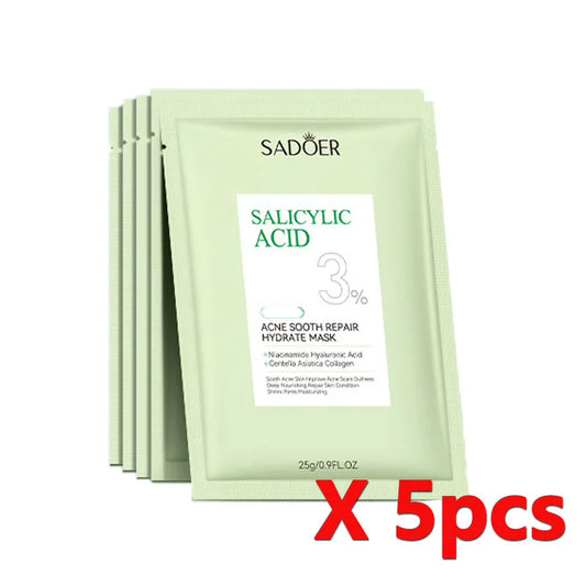 5/10/20 Pcs Salicylic Acid Face Mask Moisturizing Nourishing Firming Hydrating Facial Masks Face Sheet Mask Skin Care