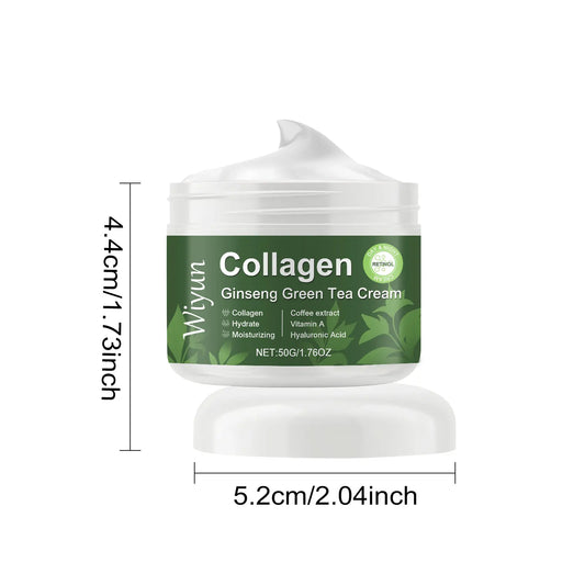 Collagen Ginseng Green Tea Cream Anti-Aging Face Cream Firming Brightening Deep Moisturizing Revitalizing Nourishing Skin Care