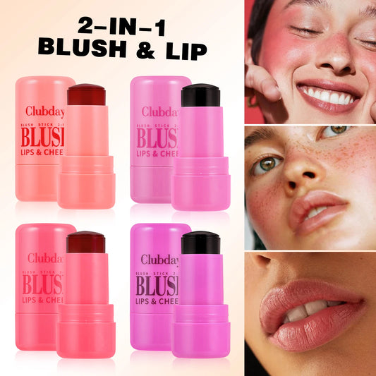 3 in 1 Multi Use Makeup Stick Blush Soft Matte Finish Gentle Hydrating and Brightening All in One for Lips Cheeks and Eyes