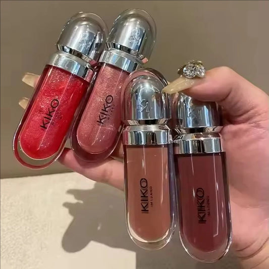 New Kiko 3D Hydra LipGloss Non-fading Waterproof Blusher Moisturizing Shimmer Makeup Lip Gloss Lipstick Brun Pearly Mauve Liner
