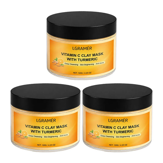 120g Turmeric Clay Mask, Deep Cleansing Formula, Effectively Controls Oil, Tightens Pores, Fades Dull Complexion and Rough Skin