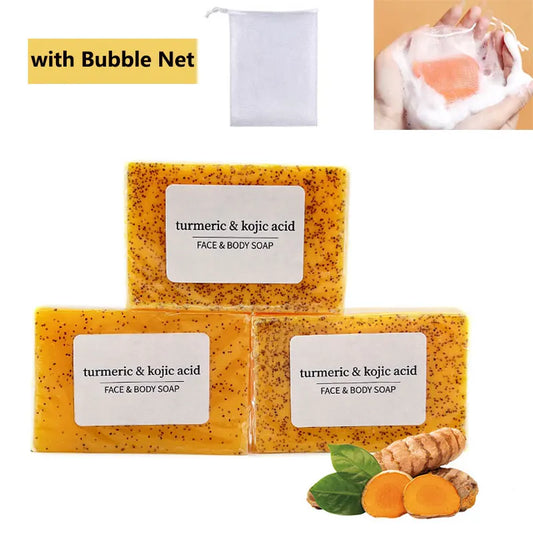 1PCS/2PCS/3PCS/5PCS Turmeric Soap Hand Made Face Soap Tender Skincare Beauty Body Cleaning Essential Oil Soap