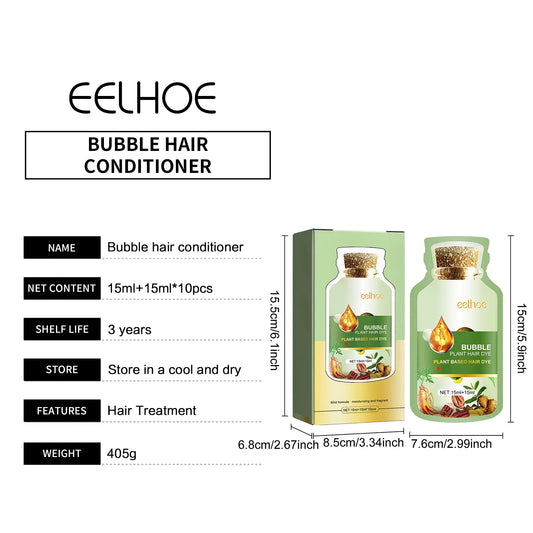 EELHOE Natural Plant Hair Dye Care Coloring Hair Long Lasting Convenient Protection Bubble Plant Hair Dye Shampoo Foam 10Pcs/Box
