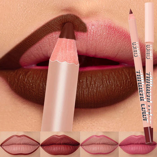 8 Colors Waterproof Lip Liner Pencil Long Lasting Sexy Dark Red Pink Matte Lipstick Pencil Natural Lipliner Pen Red Contour Tint