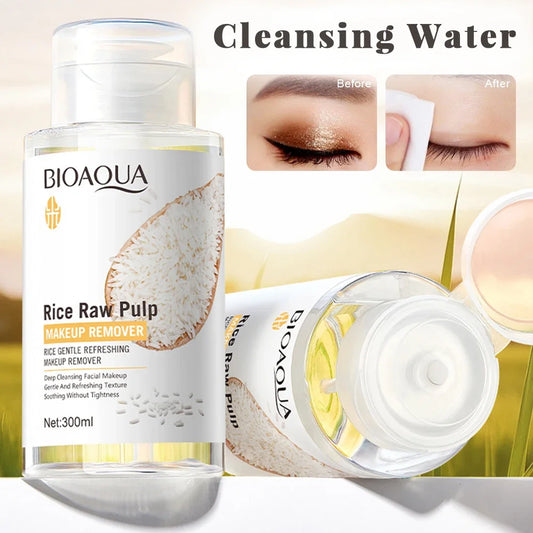 Rice Puree Mild Refreshing Makeup Remover 300ml Deep Cleansing Water Hydrating Blackhead Removal Gentle Facial Skincare