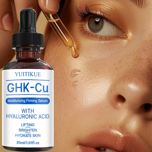 YUITIKUECopper Peptides Serum for Face,Tightening, Soothing,Colagen Boosting with Hyaluronic Acid Skin Care,30ml Serum for Women