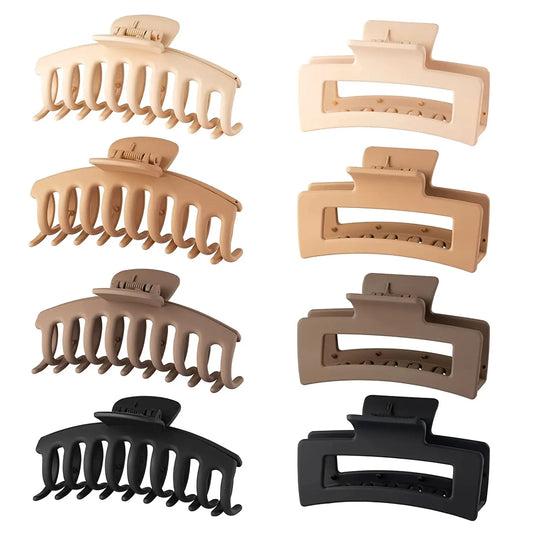 Solid Vintage Matte Geometric Hair Claws For Women Thick Hair Strong Hold Sweet Hair Clips Hairpins Fashion Hair Accessories