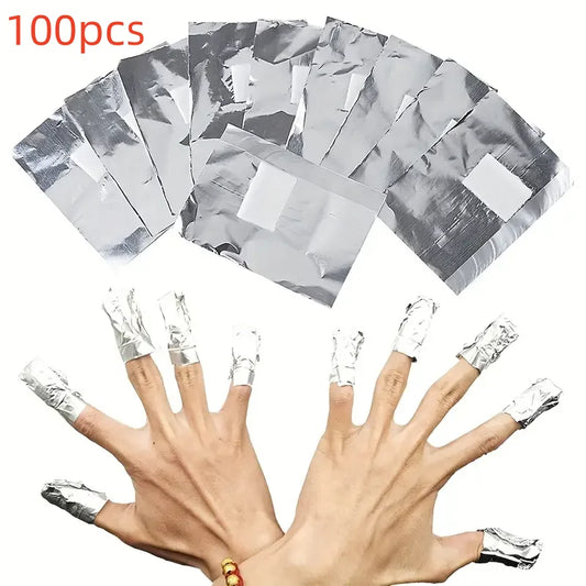 100pcs Bag Aluminum Foil Nail Polish Immersion Nail Polish Nail Removal Wrap Nail Towel Gel Nail Polish Remover Nail Polish Tool
