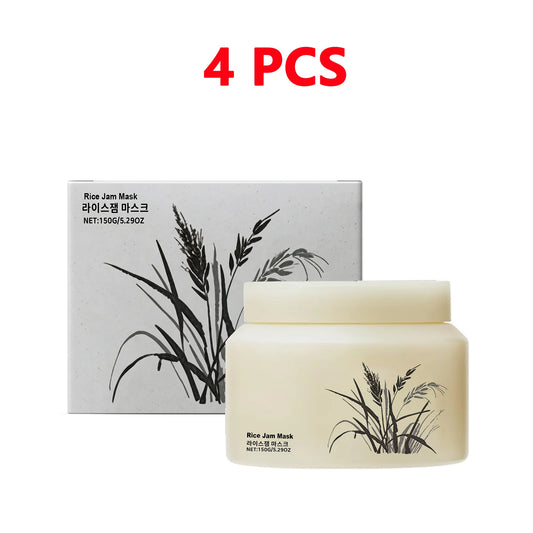 Korean Rice Jam Mask for Deep Cleansing, Hydrating & Glowing Skin, Natural Moisturizing, Firming Treatment for Smooth Soft Skin