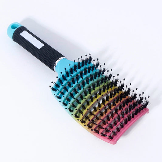 1pc Mane Big Bend Comb - Multiple Colors,Curved Ventilation Big Bend Comb with Anti slip Handle,Special for real hair wigs