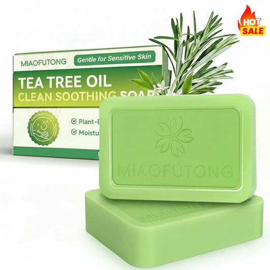 Tea Tree Soap, Soap Bar With Tea Tree Oil Gentle Exfoliating For Sensitive Skin Plant-Based Care Moisturizing Formula For Body