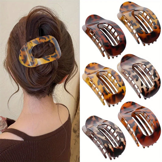 4pcs/set Matte Oval Flat Clip, Minimalist Matte Curved Hair Clip for Women Girls Thick Hair