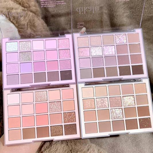 20 Colors Low Saturation Korean Eyeshadow Palette Purple Matte Pearlescent Long Lasting Waterproof Glitter Eye Shadow Eye Makeup