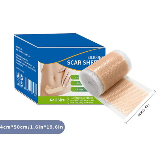1 Roll Silicone Scar Sheets ,4cm X 50cm Silicone Scar Sheets ,Self-Adhesive Scar Cover Tape Skin Care Waterproof and Breathable