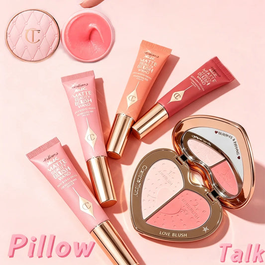 Charlotte Tilbury CT Set Two-color Heart-shaped Flawless Blush Cushion Pen Liquid Blush Cream Skin Protect Lips Lip Mask Care