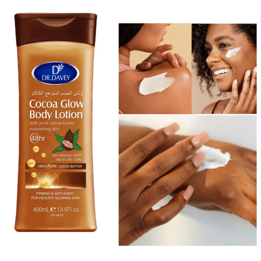 DR.DAVEY 13.53Ounce Cocoa Butter Body Lotion - Unisex Food Flavor No Alcohol Nourishing Moisturizing Cream for All Skin Types