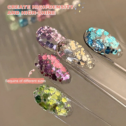 5ml High Density Glitter Gel Polish Sparkling Sequins Nail Art Ultra Platinum Gold Silver Color Soak Off UV LED Gel Varnish For