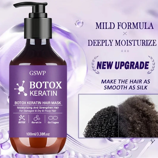 GSWP Botox Keratin Hair Mask.moisturizing and strengthening effects for damaged, dry hair, Reduces frizz, split ends.100/200ML