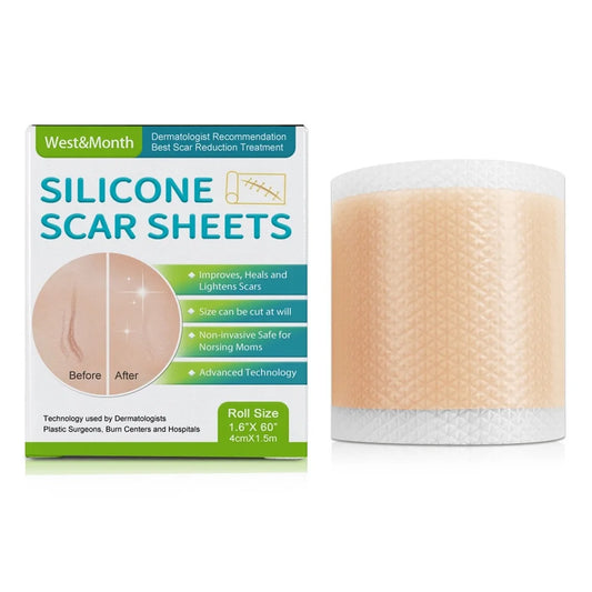 1 Roll Silicone Scar Sheets , 4cmX150cm Self-Adhesive Scar Cover Tape Reusable and Effective Skin Care Strips