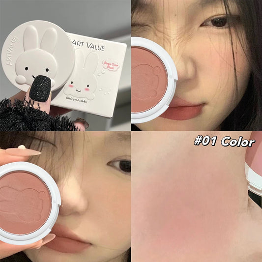 ART VALUE Monochrome Blush Palette Matte Peach Rouge Cute Rose Red Cheek Tint Blush Powder Natural Face Contouring Shadow Makeup