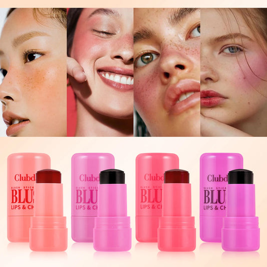 3 in 1 Multi Use Makeup Stick Blush Soft Matte Finish Gentle Hydrating and Brightening All in One for Lips Cheeks and Eyes