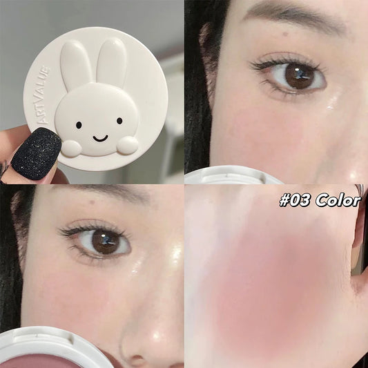 ART VALUE Monochrome Blush Palette Matte Peach Rouge Cute Rose Red Cheek Tint Blush Powder Natural Face Contouring Shadow Makeup
