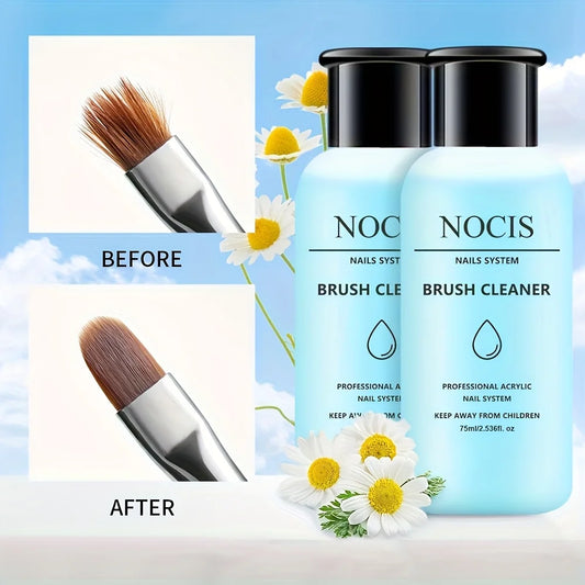 NOCIS 75ml Acrylic Nail Brush Cleaner Acrylic Brush Cleaner Liquid, Nail Gel Brush Cleaner Nail Artist Acrylic Brush Cleaner