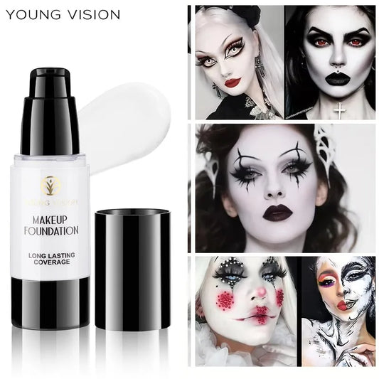 30ML Pressed Pure White Liquid Foundation Mixable Cos Stage Makeup Adjuster Lighten Brighten