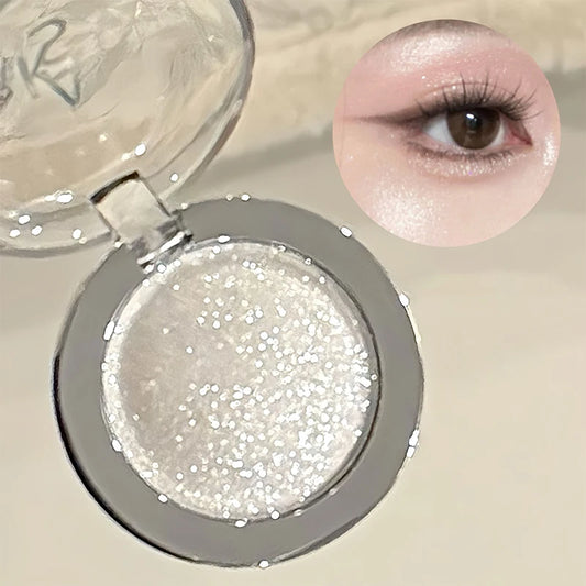 Kakashow Brightening Face Highlighter Palette Waterproof Monochrome Pearlescent White Silver Makeup High Gloss Face Repairing