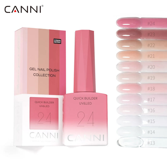 CANNI Quick Builder Nail Gel Polish HEMA/TPO FREE UV/LED Soak Off 12 Colors Hard Gel for Nail Strengthening Extension Manicure