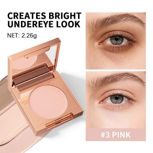 Eye Concealer Corrector With Brush Moisturizing Natural Foundation Long Lasting Waterproof Cover Dark Circles Under Eye Makeup