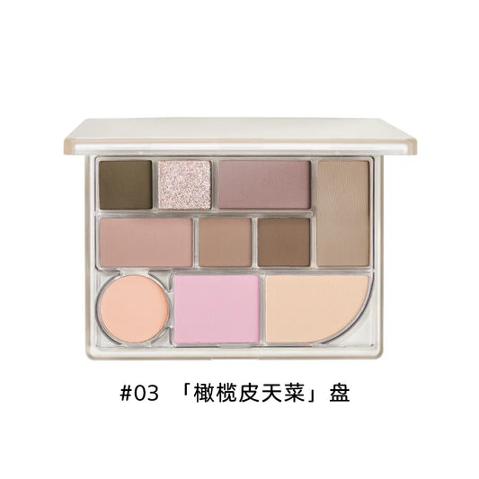 Judydoll 10 Colours Makeup Complexion Palette Eyeshadow Palette Blush Contour Highlighter Bronzer Matte Glitter Power With Brush