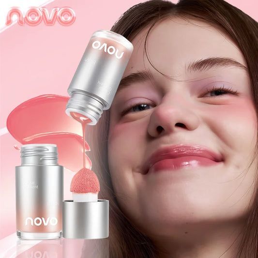 4-Color Liquid Velvet Blush, Water-Resistant & Stain-Resistant, Long-Lasting Blush For High-Pigment Color,  Festive Makeup