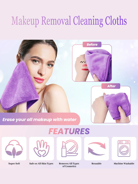 1840 Ribbon Makeup Remover Wipes 2/4/6Pcs, Machine Washable, Reusable Makeup Remover Tools for All Skin Types