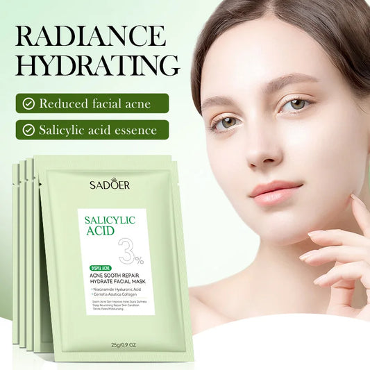 5/10/20 Pcs Salicylic Acid Face Mask Moisturizing Nourishing Firming Hydrating Facial Masks Face Sheet Mask Skin Care