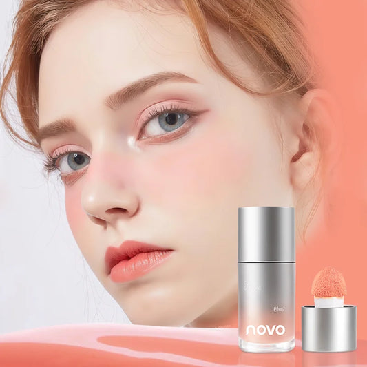 4-Color Liquid Velvet Blush, Water-Resistant & Stain-Resistant, Long-Lasting Blush For High-Pigment Color,  Festive Makeup