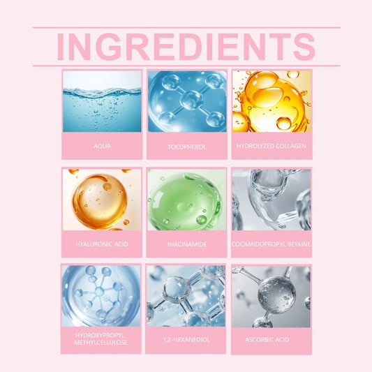 HOYGI Hydrolyzed Collagen Facial Cleanser Foam Deep Cleaning Remove Acne Oil Control Gentle Exfoliating Shrink Pores Face Wash