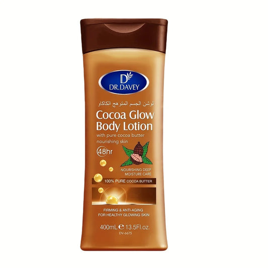 DR.DAVEY 13.53Ounce Cocoa Butter Body Lotion - Unisex Food Flavor No Alcohol Nourishing Moisturizing Cream for All Skin Types
