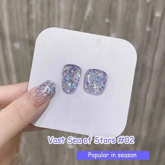 1-12pcs PSK Autumn Winter Nails Blue Red Glitter Gel Nail Polish Adhesive Sequins Burst Flash Popular Whitening Nail Supplies