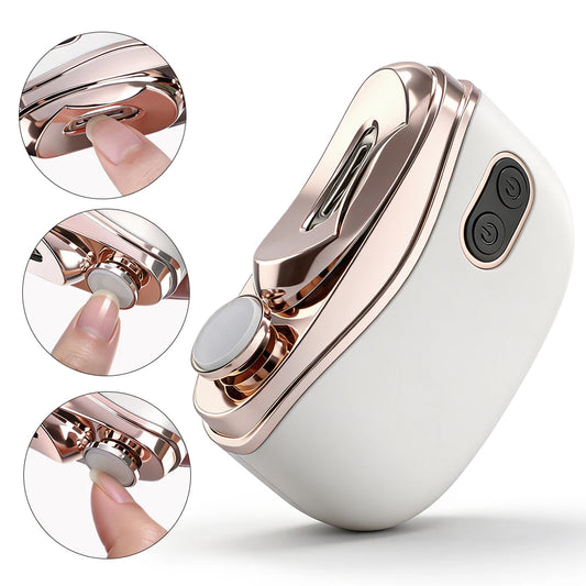 Electric Nail Clipper Cutter With LED Light Automatic Nail Grinder Trimmer For Baby Adult USB Mini Manicure Tools Nail Care