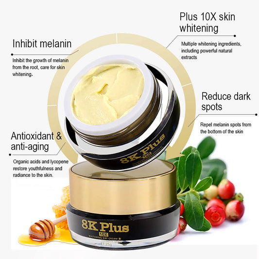 AILKE Whitening Face Cream, Day and Night Facial Cream, Lightening with Kojic Acid, Reduce Wrinkles, Freckles, Black Spots