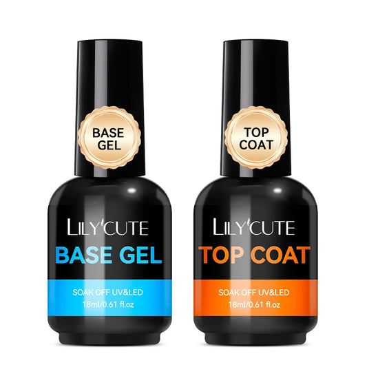 LILYCUTE Base Gel Top Coat 18ML Gel Polish Function UV LED Soak Off Semi Permanent Varnish Nail Art Manicure DIY Supplies