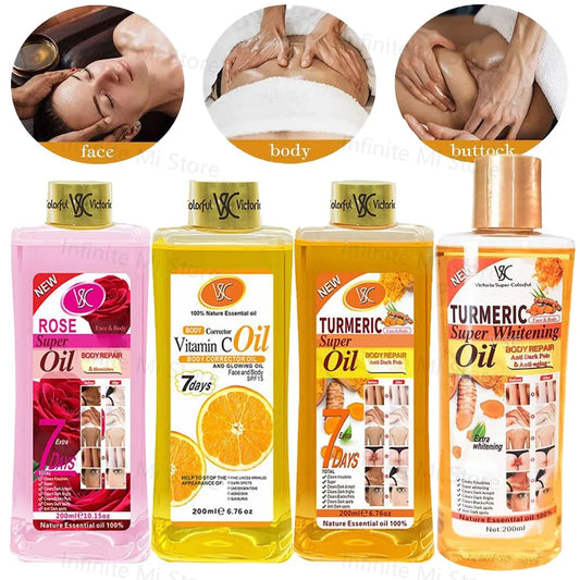 200ml Turmeric Essential Oil For Face & Body Moisturizing Hydrating Natural Rose Essential Oil Face Care Skin Care