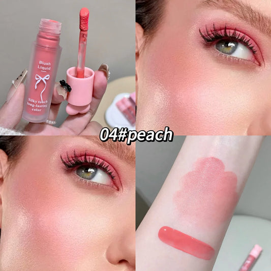 Matte Liquid Blush - Flushed Pink & Blurring Effect, Long-Lasting Blendable Cheek Tint for Youthful Glow