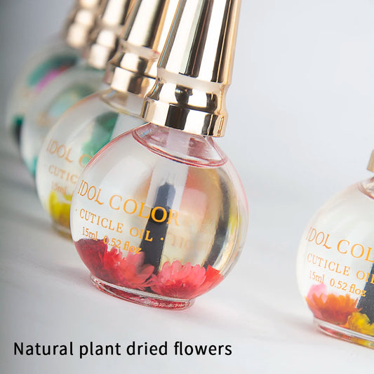 IDOL COLOR Cuticle Oil,  Repairs and Restores cuticles - Organic Spa Treatment - For stronger, healthier nails，0.52FL Oz
