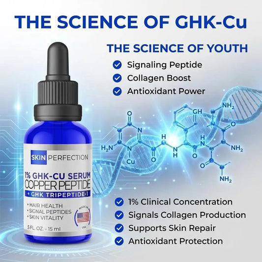 GHK CU Copper Peptide Face And Hair Serum Multi Benefit Skin Booster Nourishes Scalp Strengthens Hair And Improves Skin Texture