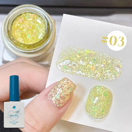 1-12PCS Deer Crash Sparkling Series Gel Nail Polish Sparkling All-match Whitening Sequins Fashionable Eye-catching Nail Supplies
