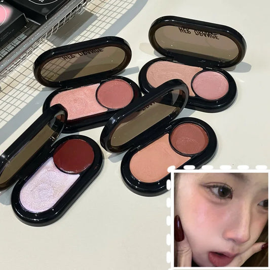 Herorange Two-Tone Balm Fine Texture Multi-Purpose for Blush & Highlight Natural Nude Look