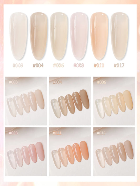 Spring 2025 Nail Fashion Bright Nails 6 Color 15ml Trendy Cool Nude Nail Polish Semi-Permanent Nail Soak UV LED