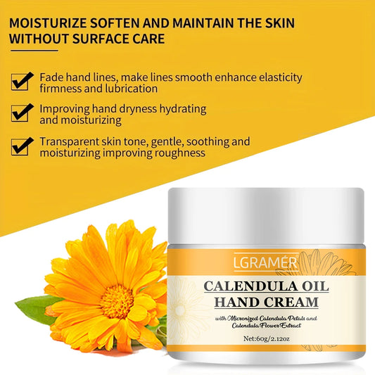 Calendula Oil Hand Cream Improves Skin Radiance Enhances Skin Elasticity Making The Skin Soft Smooth Hydrated Moisturized